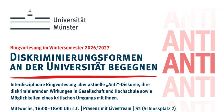 Zu sehen ist das Plakat der Ringvorlesung mit allen Terminen und Themen.© Uni MS - FB 16