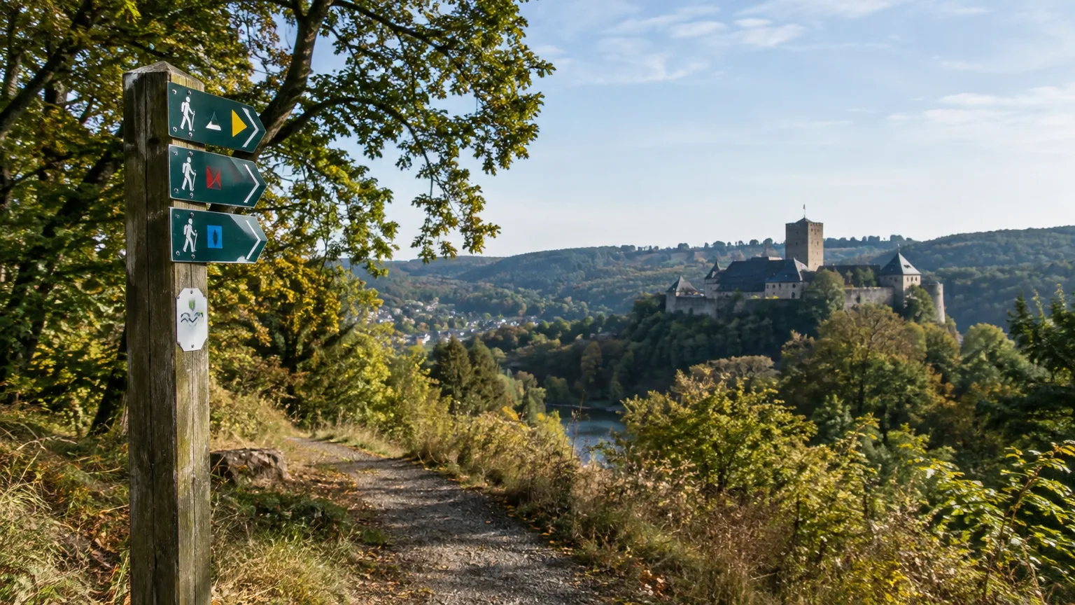 Illustration zum Thema: Solingen: Rund um Schloss Burg führen mehrere Wanderrouten