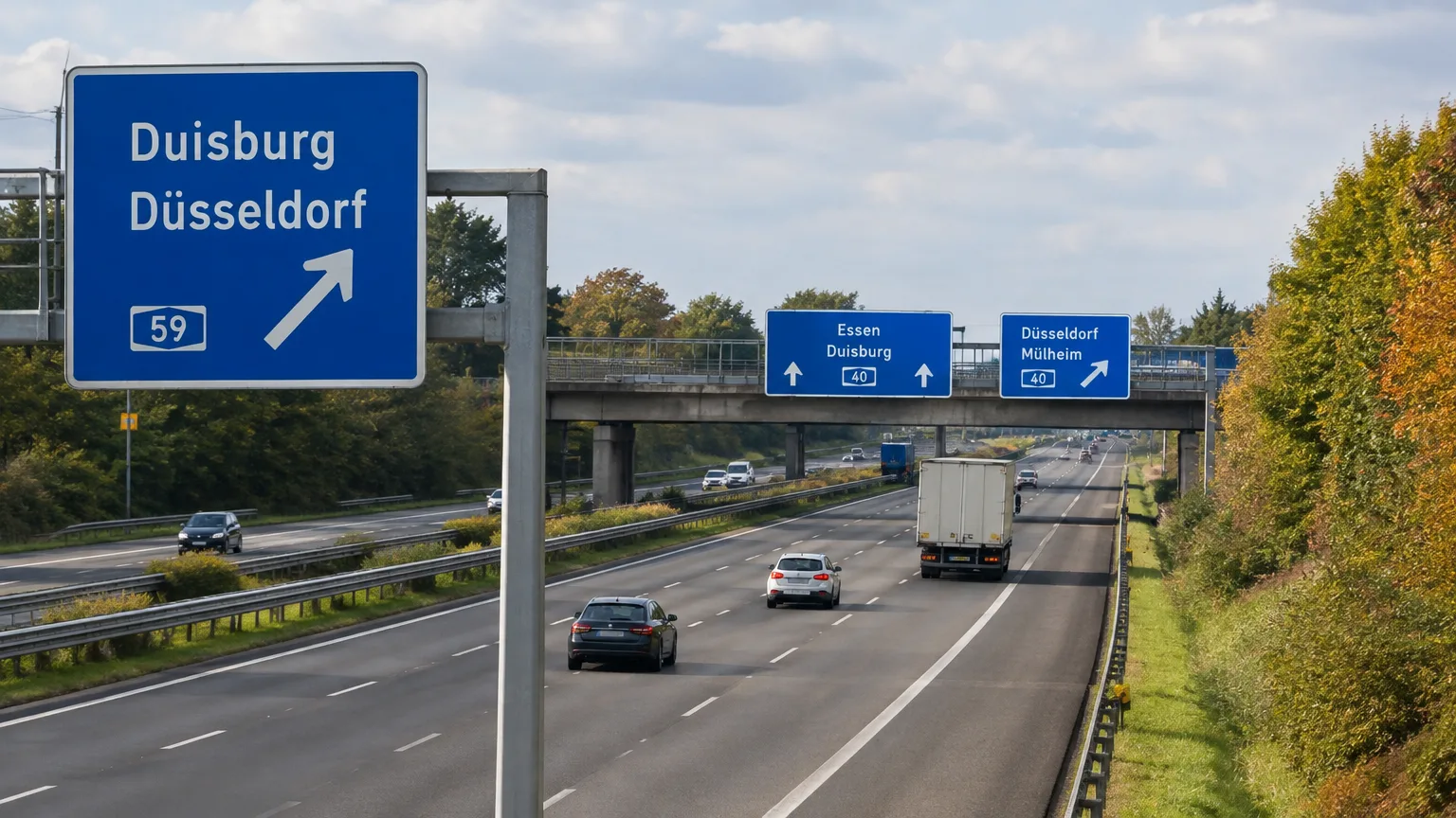 Illustration zum Thema: Zwei Verbindungen im Autobahnkreuz Duisburg länger gesperrt