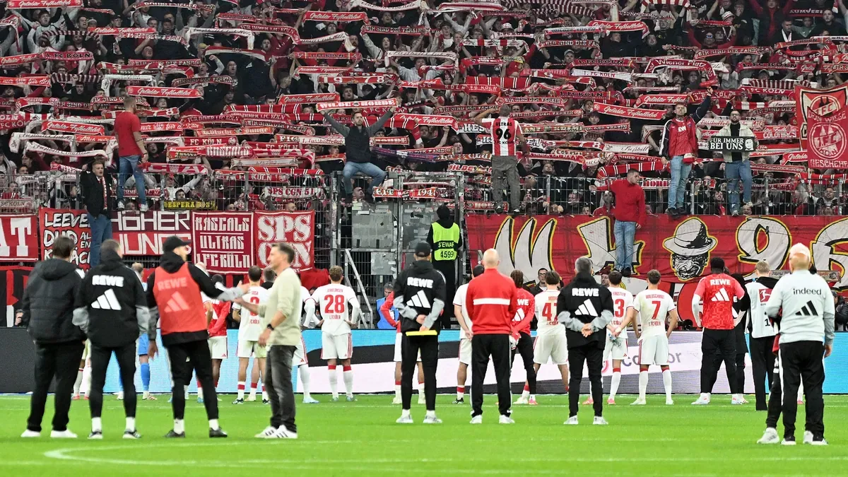 Artikelbild der Quelle zu: Dünnes Eis für den FC Köln: Auswärtsflaute schürt Druck – wie lange hält die Fan-Ruhe?