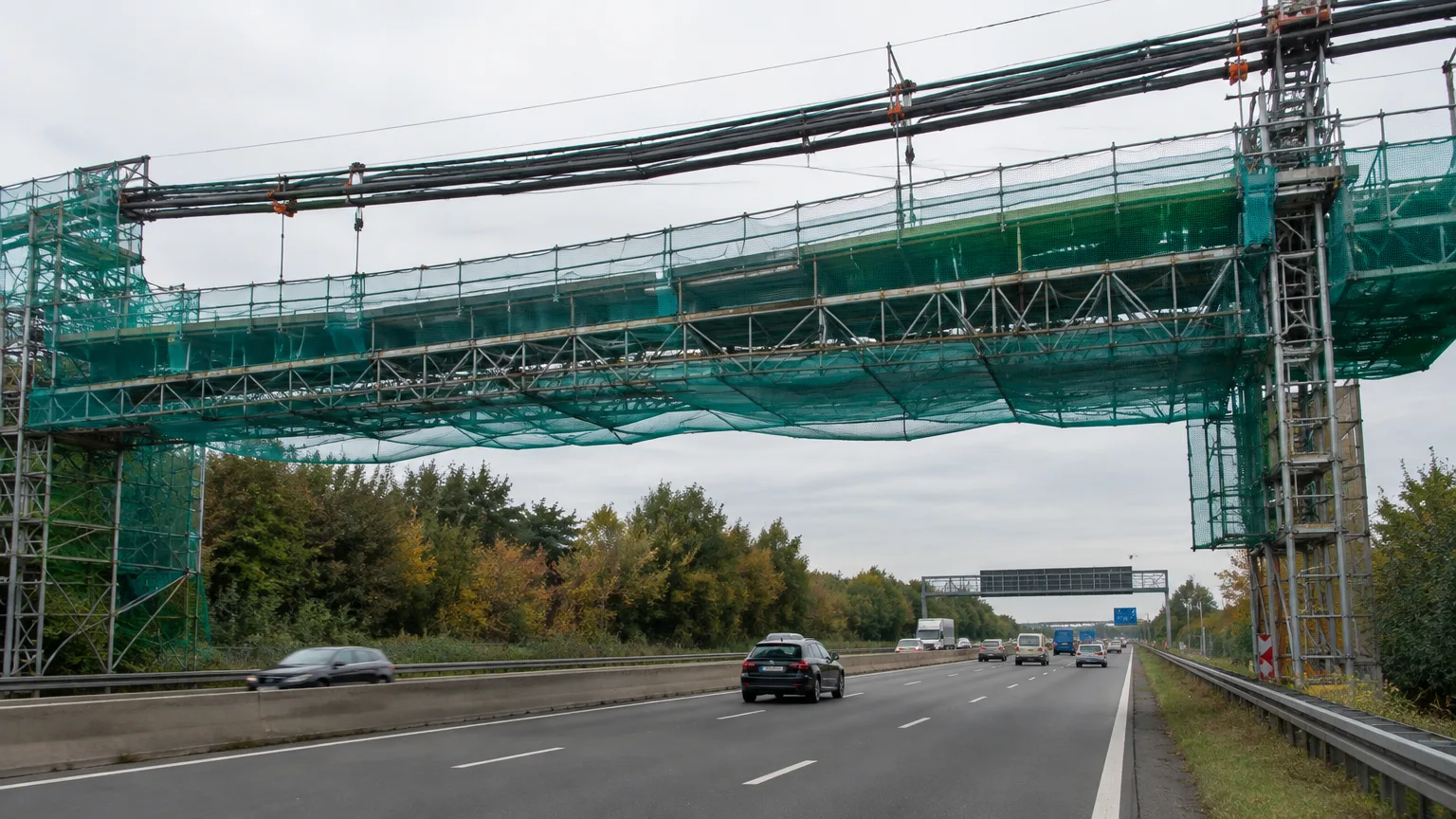 Illustration zum Thema: Eschweiler und Weisweiler: Nachtarbeiten an Stromleitungen über der A4